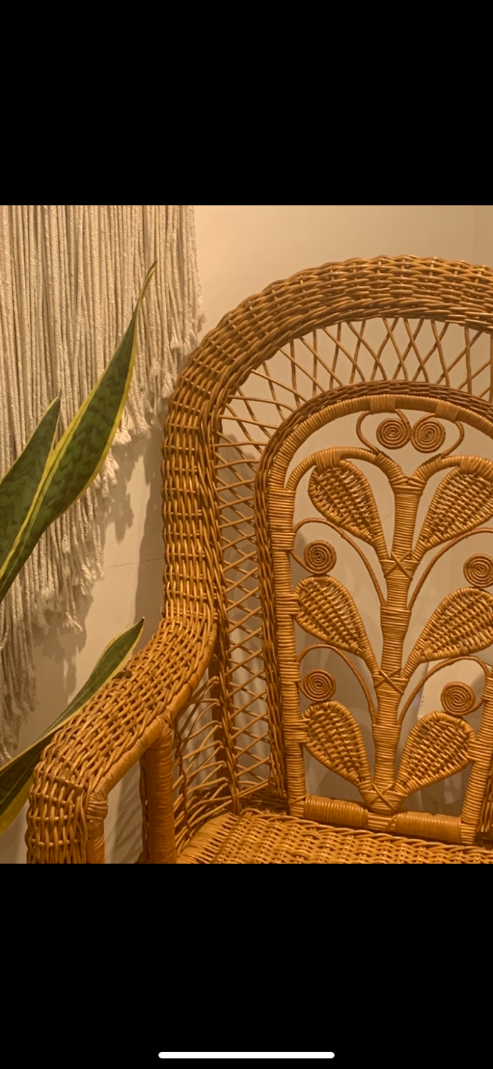 Vintage rattan armchair