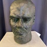 Bust of lenin in green bronze color terracotta large format