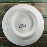 Sarreguemines Stella model plate on heel with blue decoration, 19th century