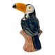 Toucan en céramique, déco exotique vintage, rare
