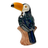 Ceramic toucan, vintage exotic decor, rare