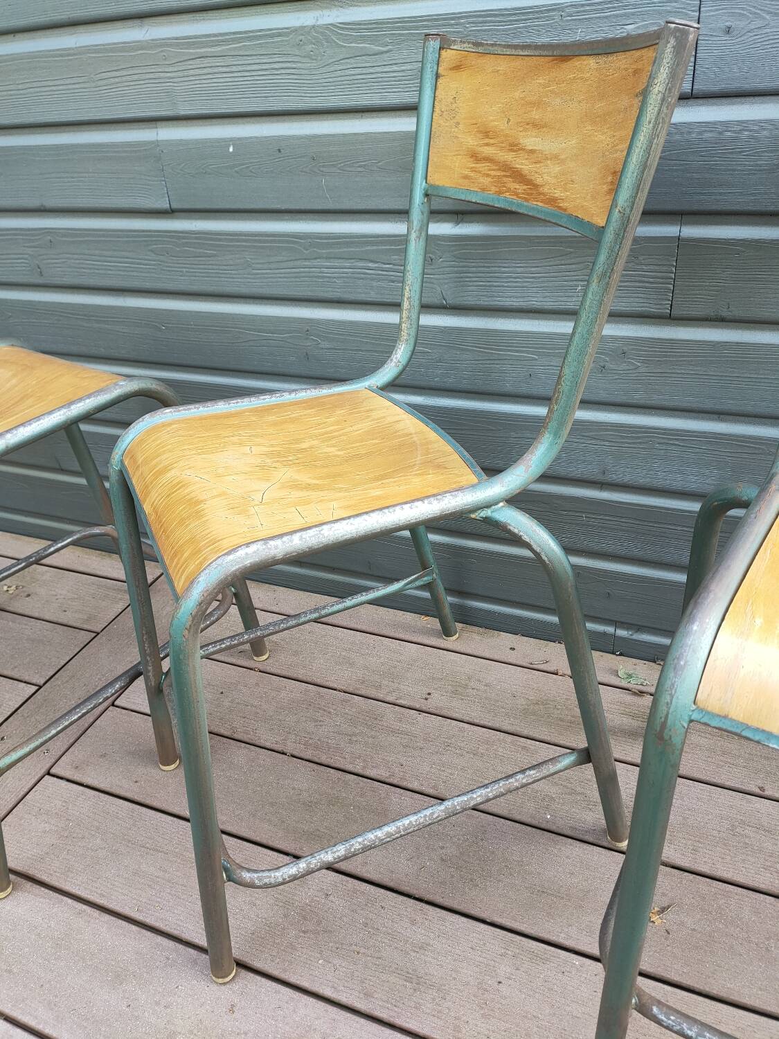 Lot de 10 chaises hautes d'école Mullca