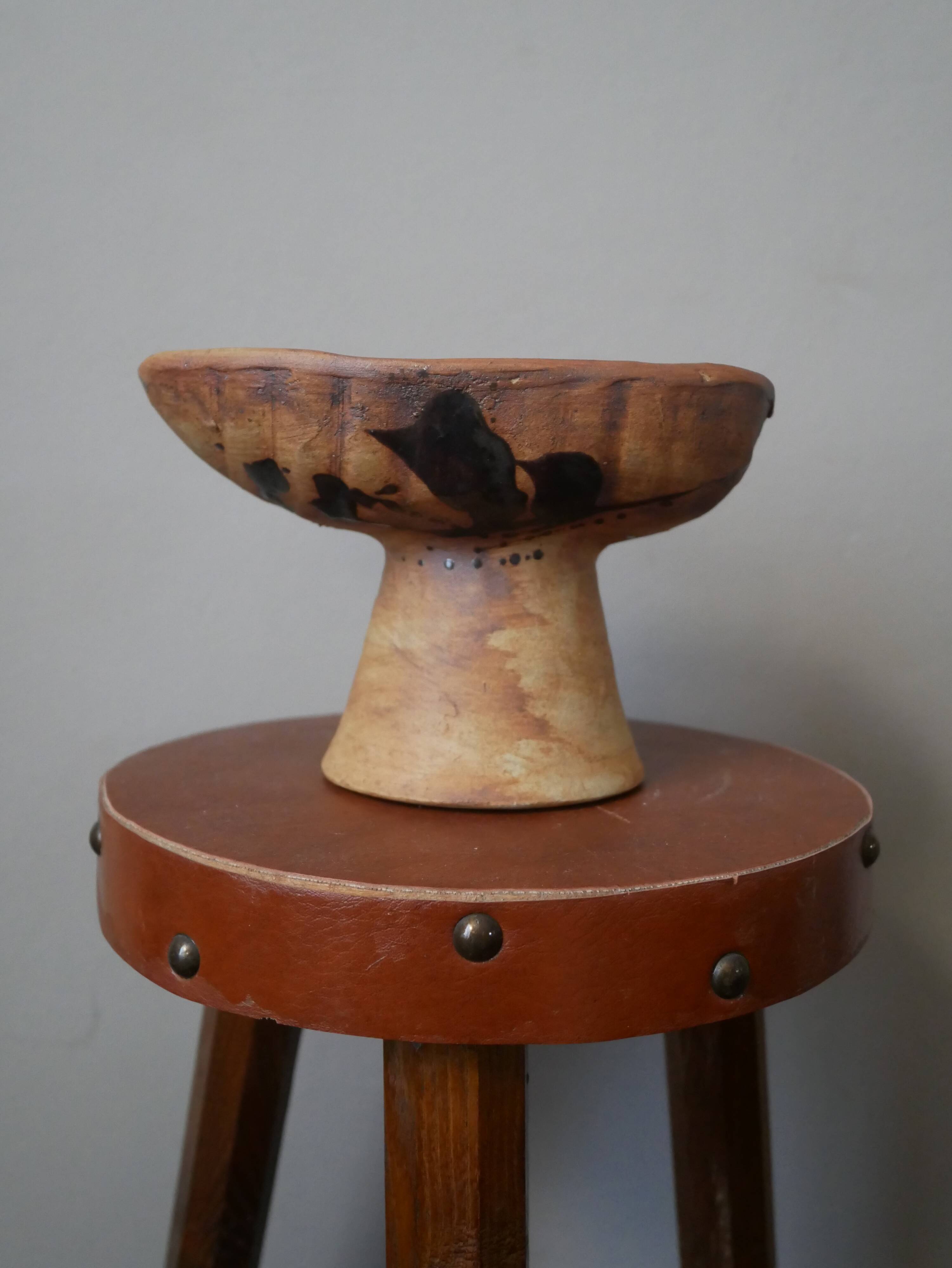 Pottery of the Dove made in France artisanal ceramic raku japandi wabi-sabi empty pocket bowl