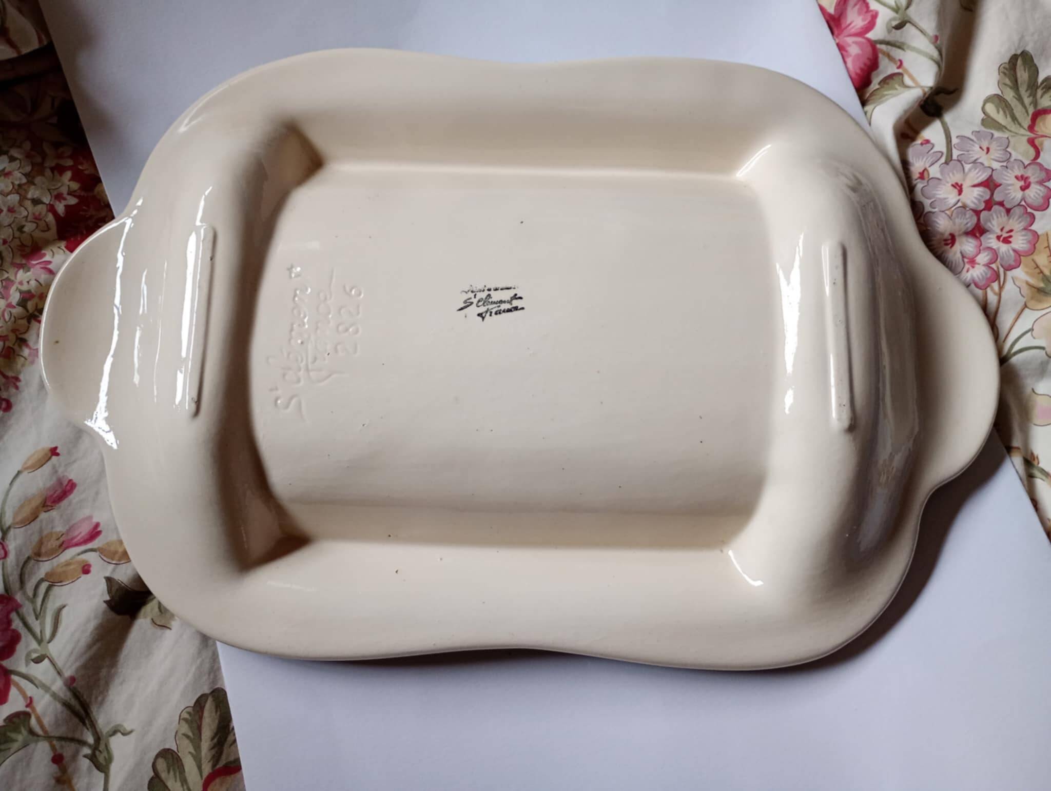 St Clément France majolica asparagus tray in slip