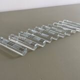 Set of 10 square glass knife holders