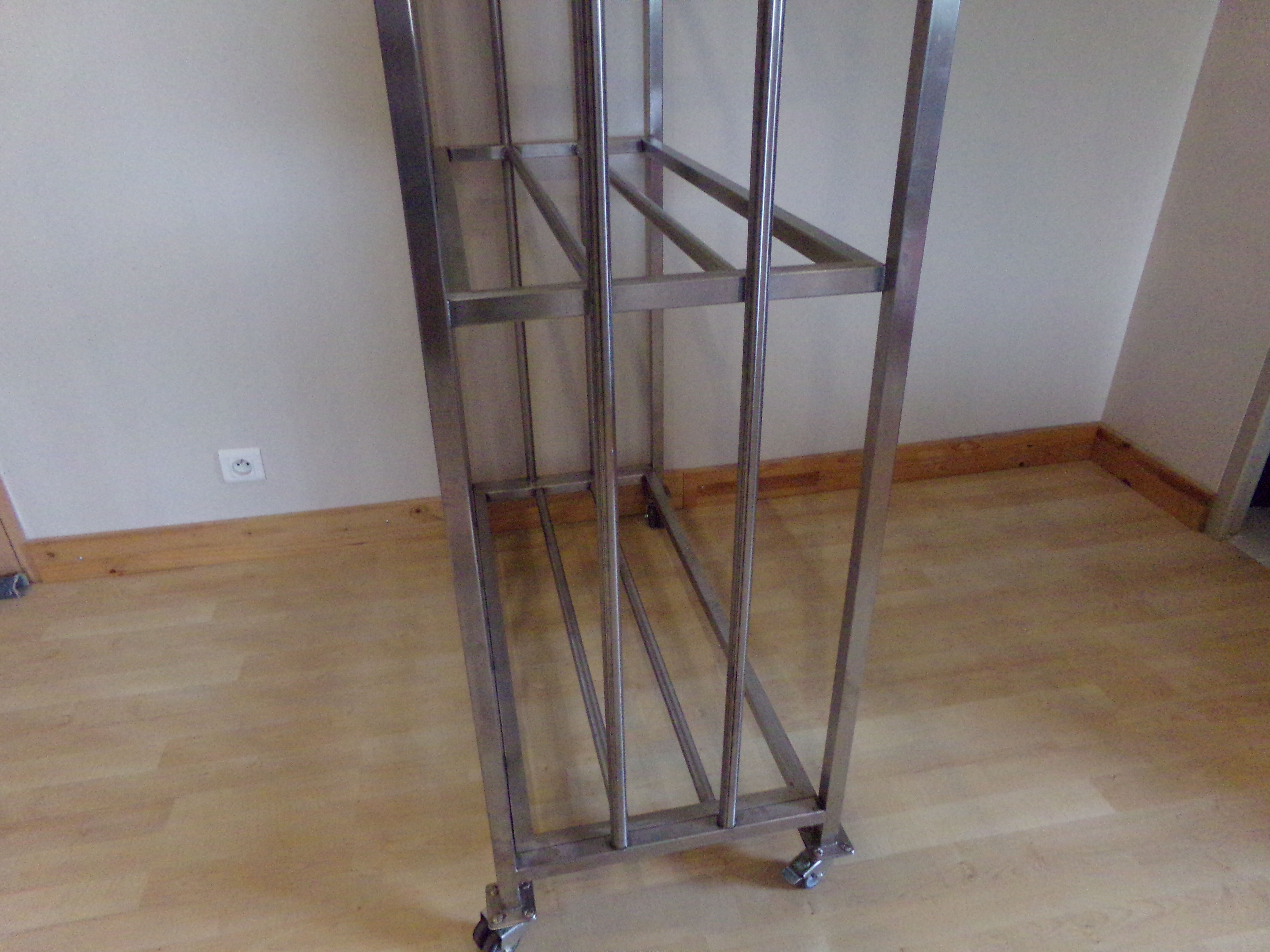 Stainless steel shelf on wheels