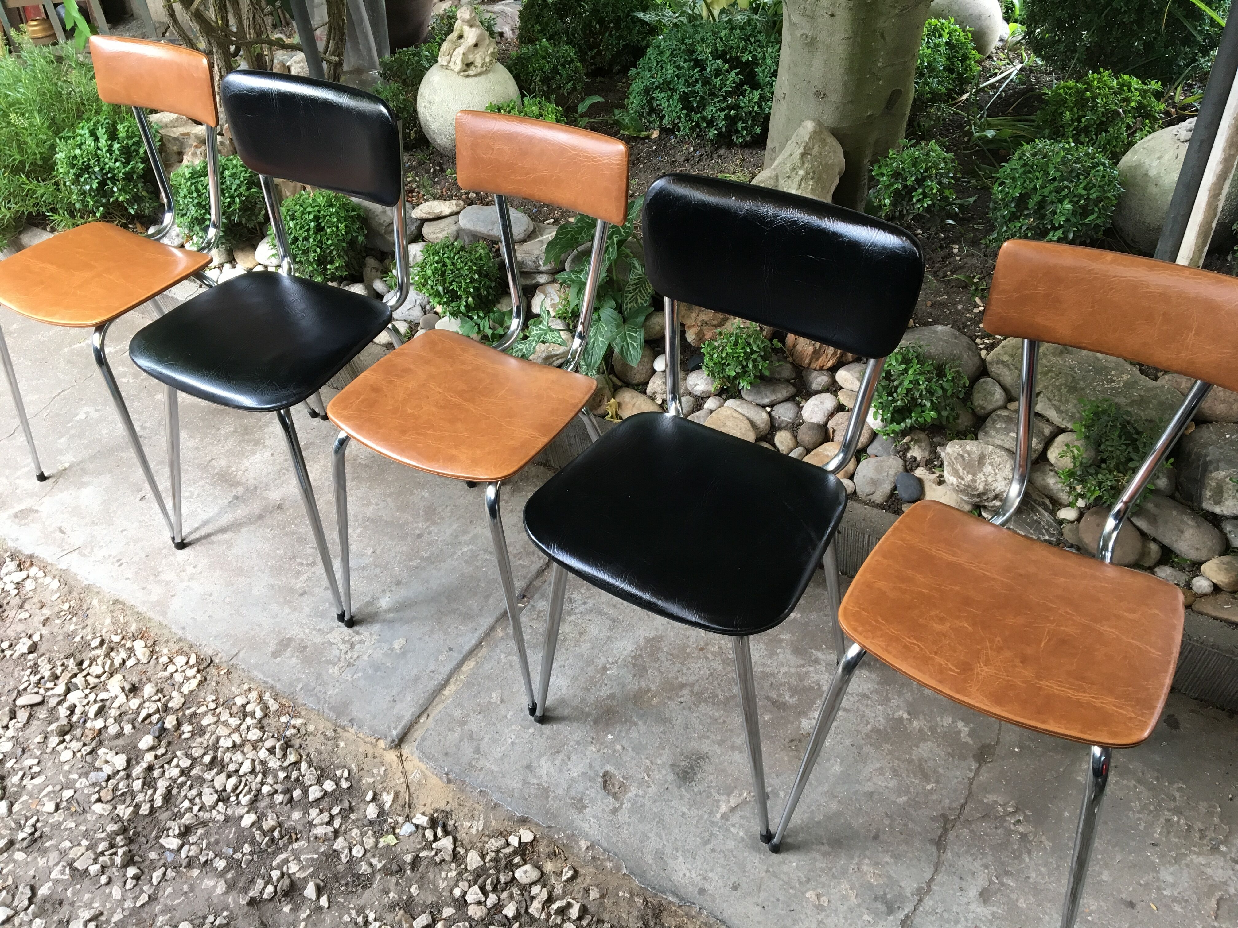 Chairs skaï  and  chrome