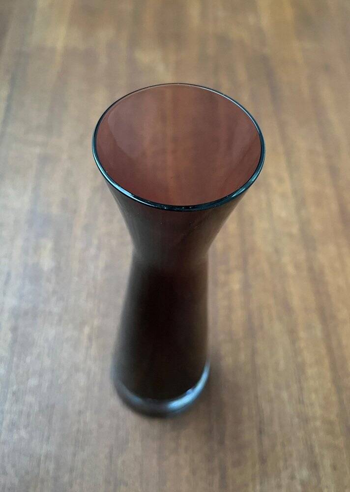 German mid-century diabolo glass vase from the 1960s.