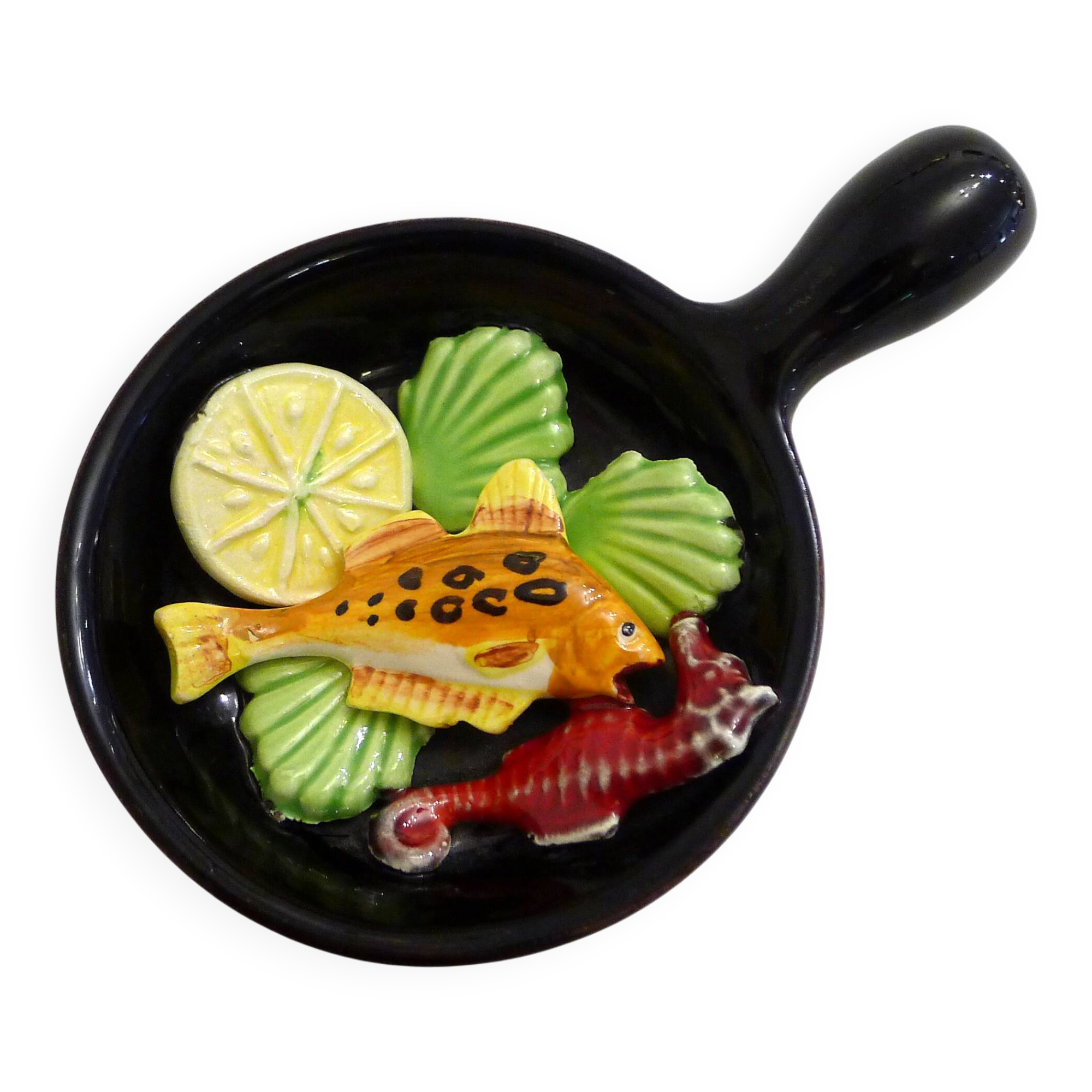 Seaside wall decoration, in Vallauris earthenware slipware.