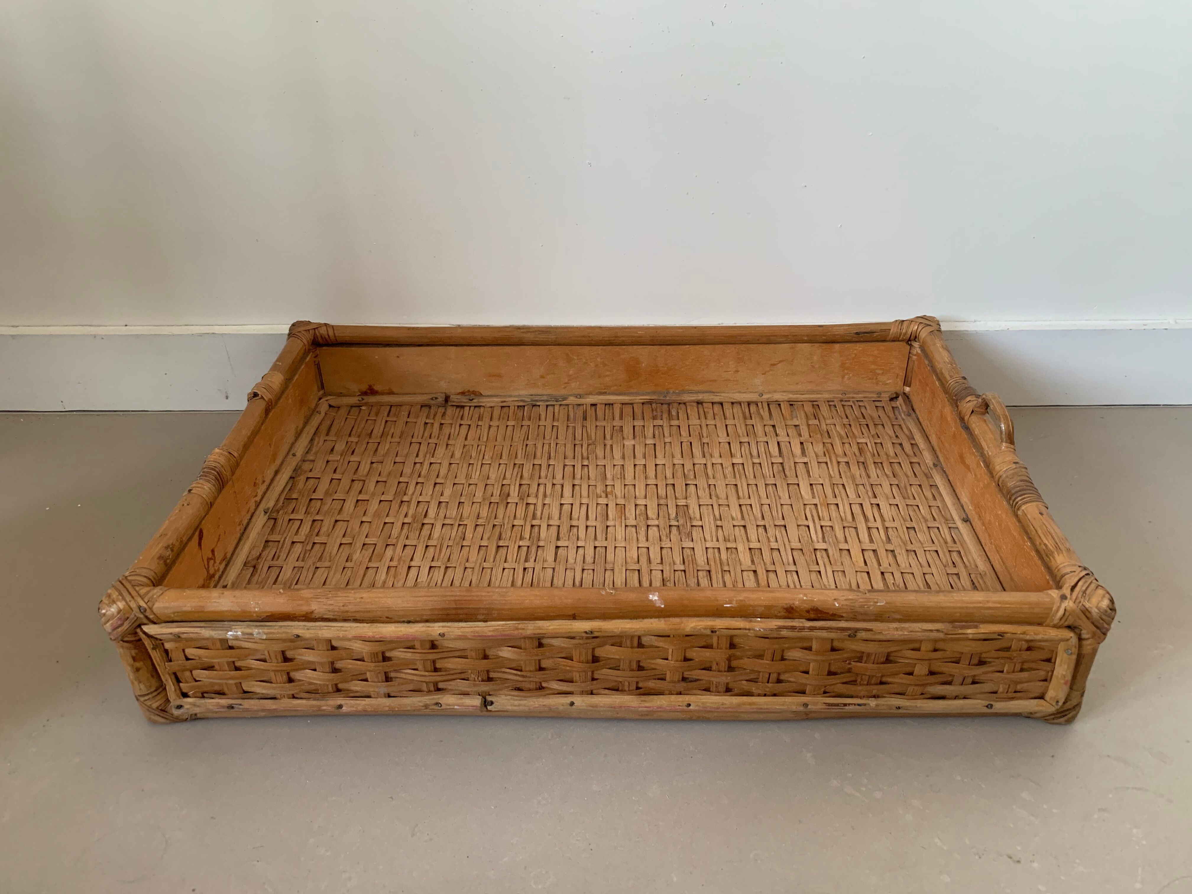 Vintage rattan basket