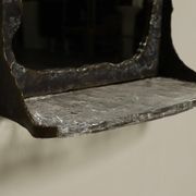 Lothar Klute sculptural bronze wall mirror with glass shelf 1990s