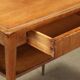 Vintage coffee table from the 1950s in brass, plexiglass, and ash wood, Italy.