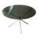 Round smoked glass table from the 70s. Foldable stainless steel legs.