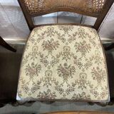 Set of 6 English walnut chairs from the 1950s