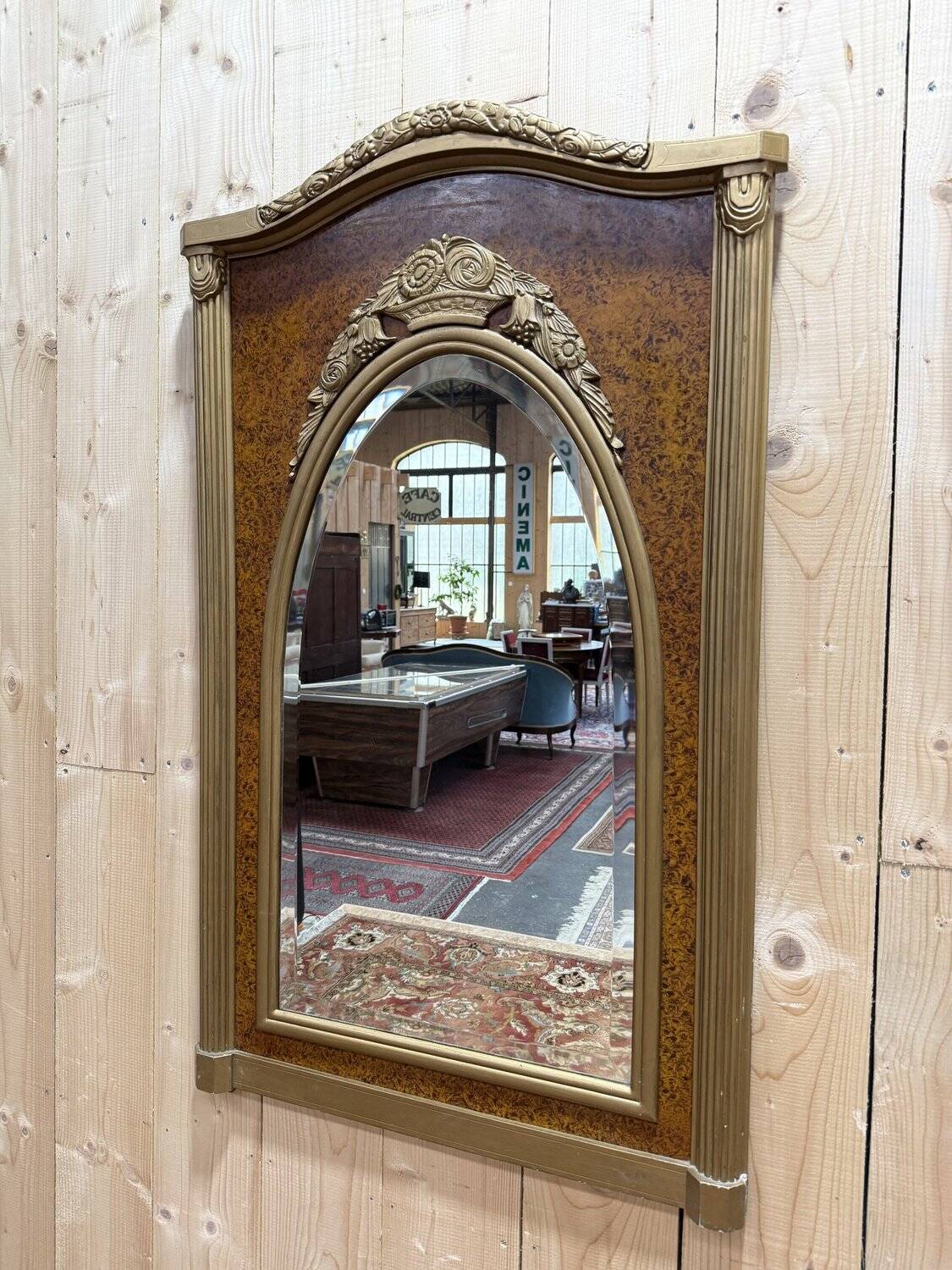 Art Deco period mirror in painted wood