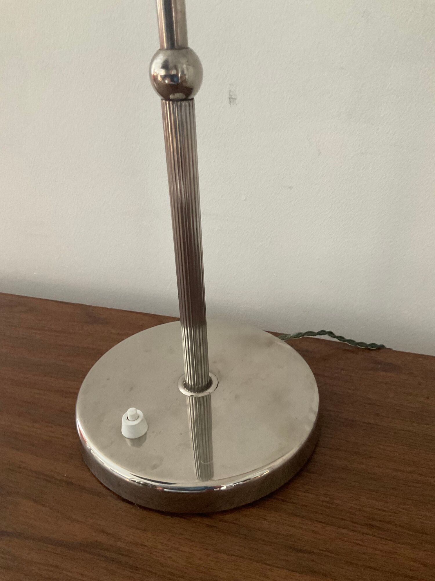 Lampe industrielle années 40-50 en laiton et aluminium