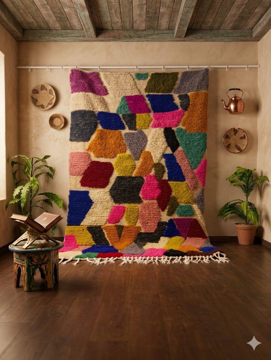 Beni Ouarain rug artisanal – unique contemporary Berber piece