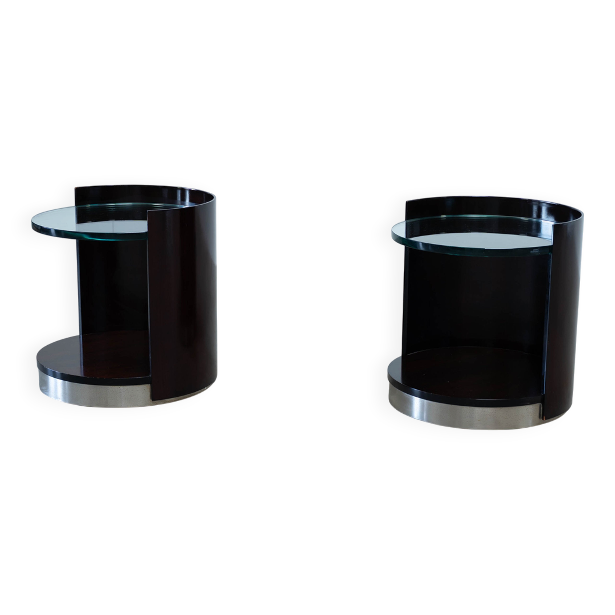 Ensemble de deux tables de chevet par Gianni Moscatelli pour Formanova