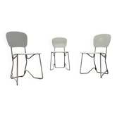 Chaises pliantes empilables au style futuriste des années 60 par Armin Wirth pour Aluflex, années 1960, ensemble de 3.