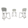 Stackable folding chair in space age style from the mid-century by Armin Wirth for Aluflex, 1960s, set of 3.