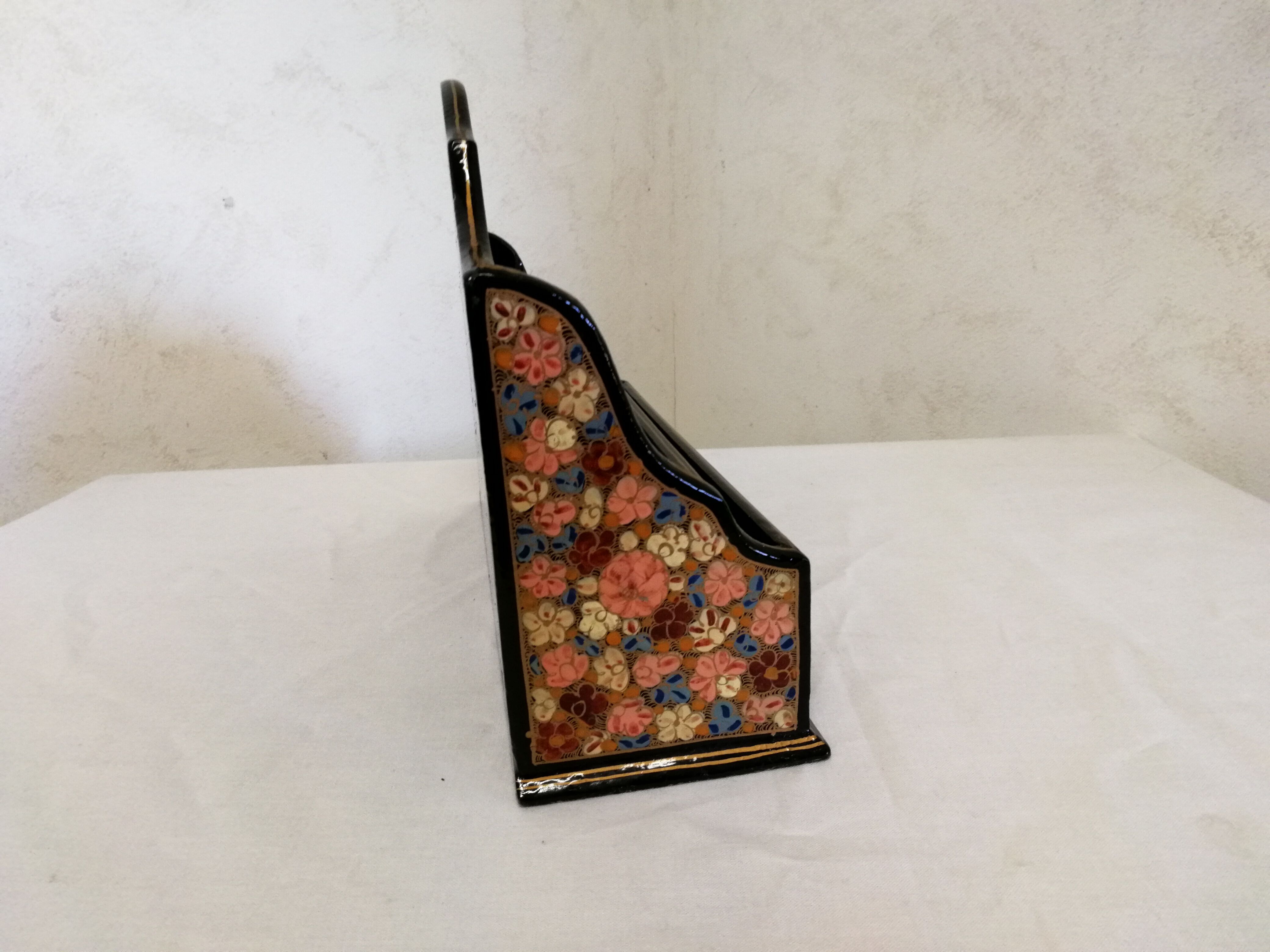 Old floral letter holder