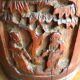 Round carved wooden box