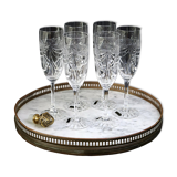6 champagne flutes Cristal de Lorraine