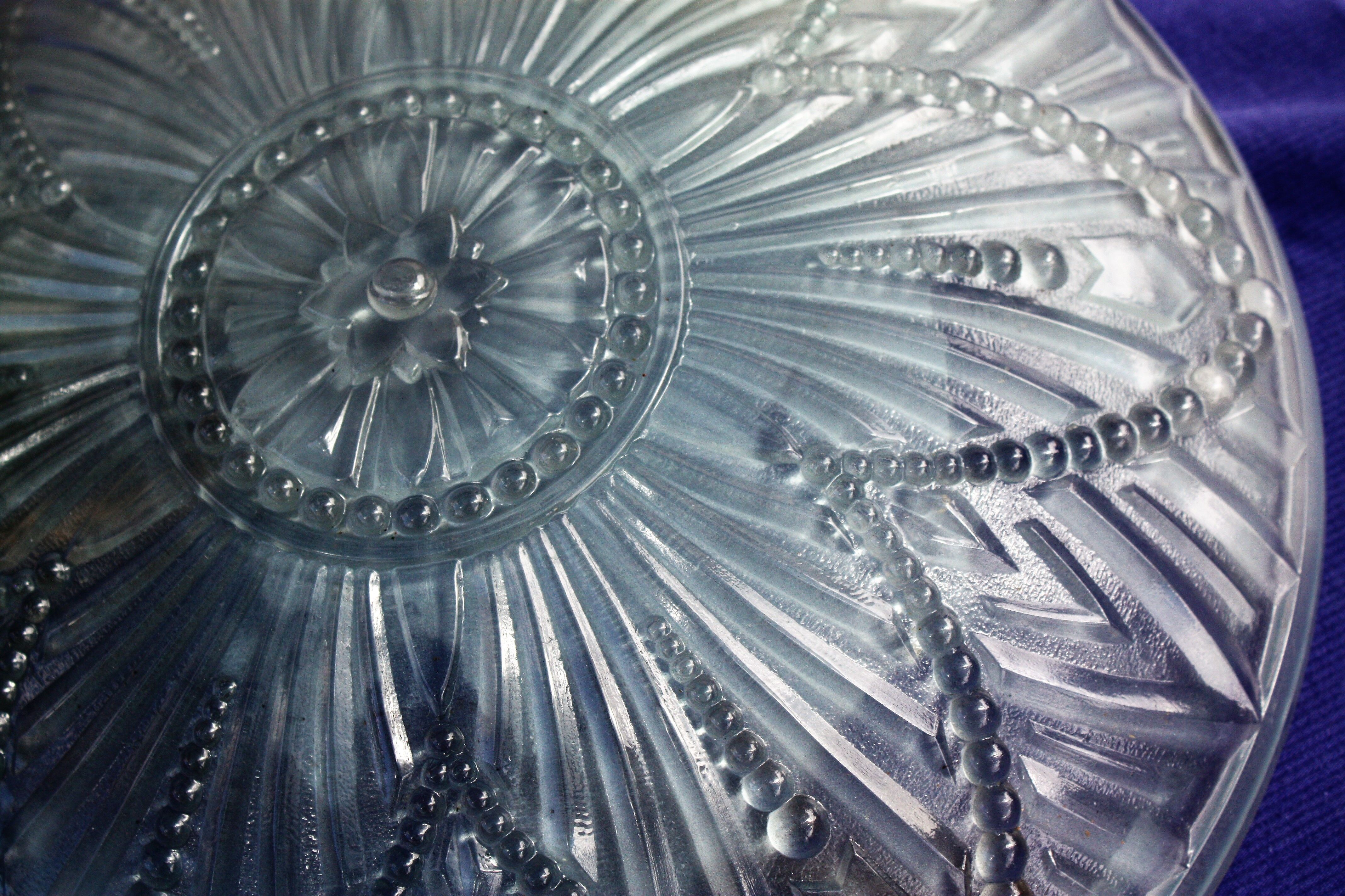 Molded glass basin chandelier