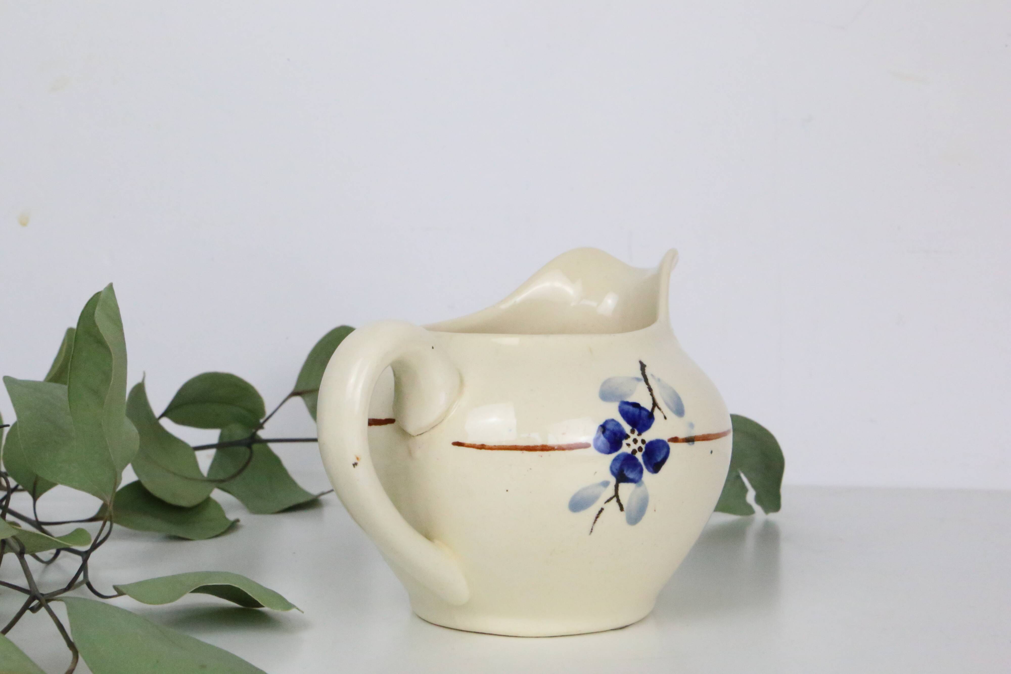 Saucière Sarreguemines - vintage français - petit pot faïence