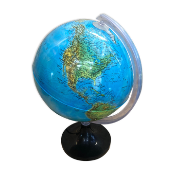 Old globe world map made in vintage Italy