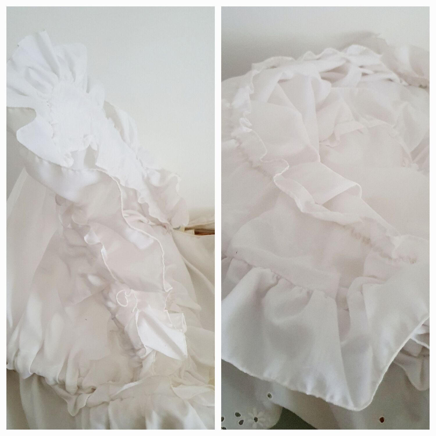 1970s rattan cradle/bassinet with hood and arch