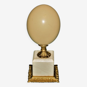 Ostrich egg on marble base