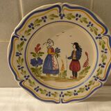 Authentic hand-painted Quimper earthenware plate