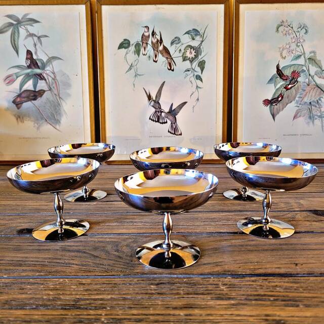 Coupes à glaces inox vintage années 70-80  - bistrot chic
