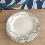 Set of 8 flat plates, Napoleon Terre de fer service