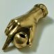 hand bronze art paperweight pen holder early XXth