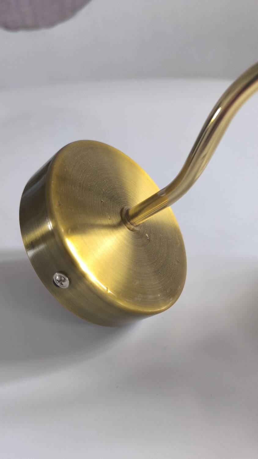 Wall lamp in gilded brass and mini opaline 1930