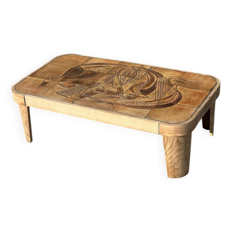 Raymonde Leduc coffee table model "Colombe" Vallauris 1960