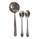 Silver-plated serving utensils - ladle, salad servers