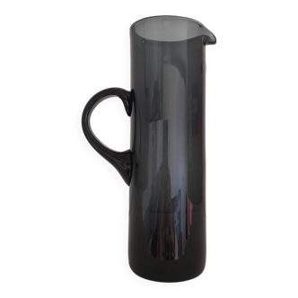 Pichet danois en verre fumé bleu-gris