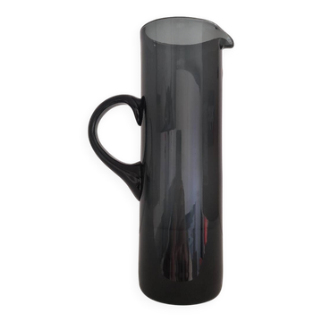 Pichet danois en verre fumé bleu-gris