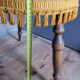 Vintage chair in turned wood and gold velvet, 1960