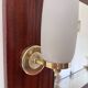 Teak and opaline wall mirrors