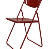 Vintage TED Folding Chair Design by Niels Gammelgaard 1980s Ikea in Red