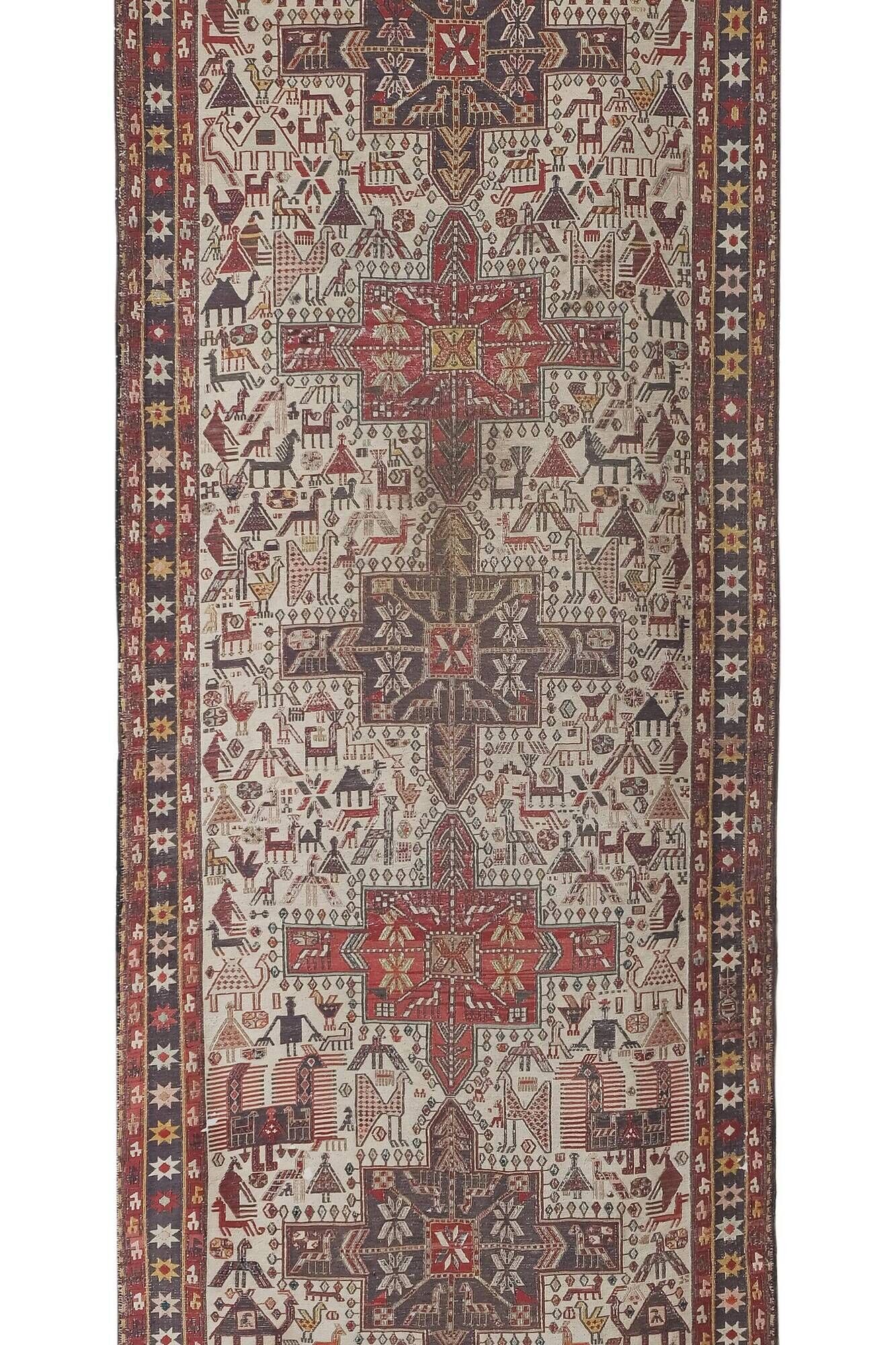 Vintage Turkish hallway rug 108x278 cm