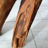 Vintage wooden brutalist stool or plant stand