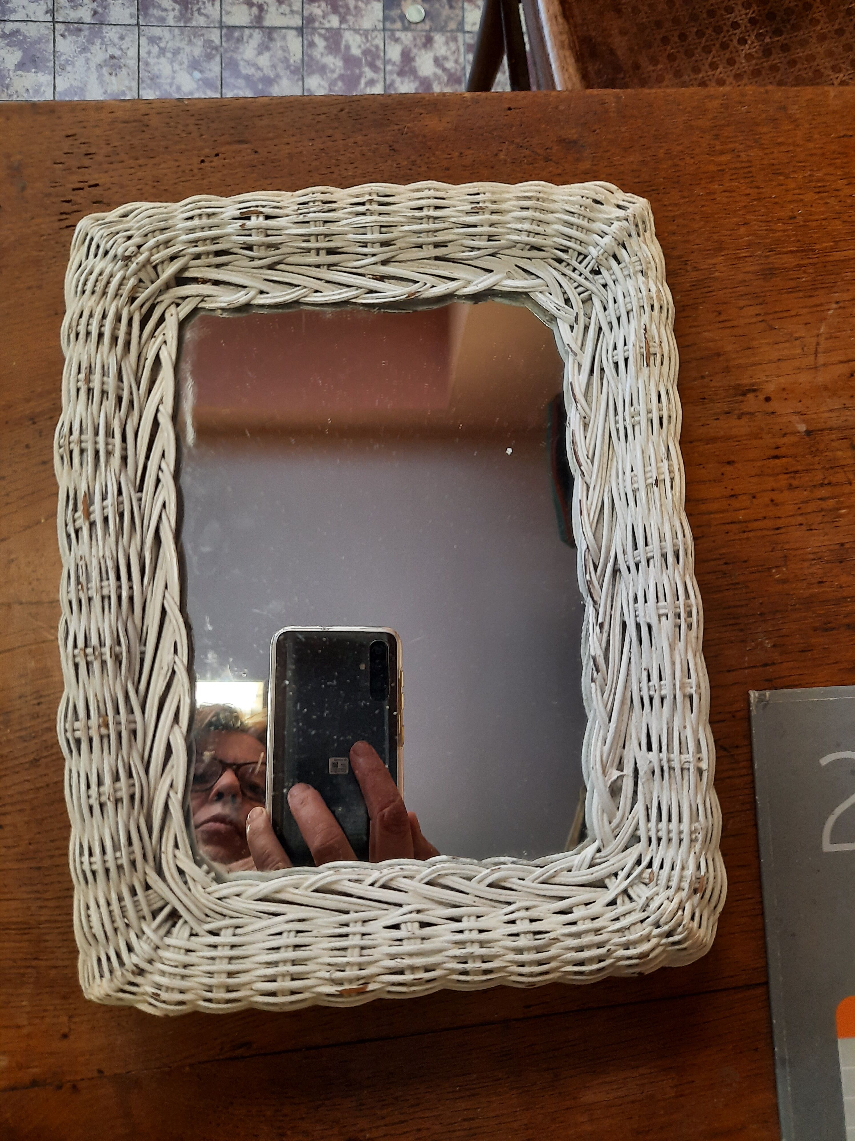 Rattan mirror