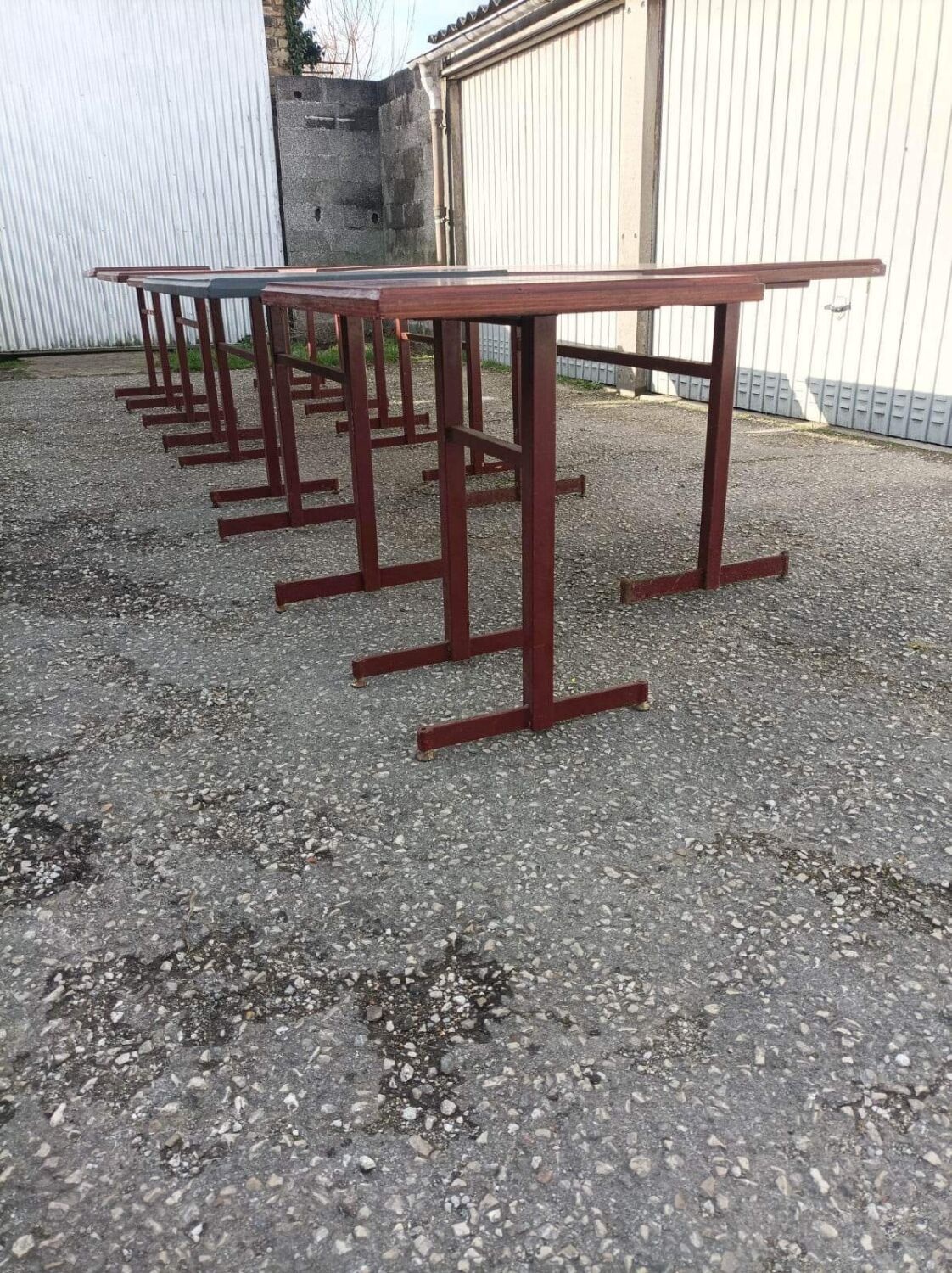 Bistro lot 9 tables and 16 chairs mahieu Jule bry