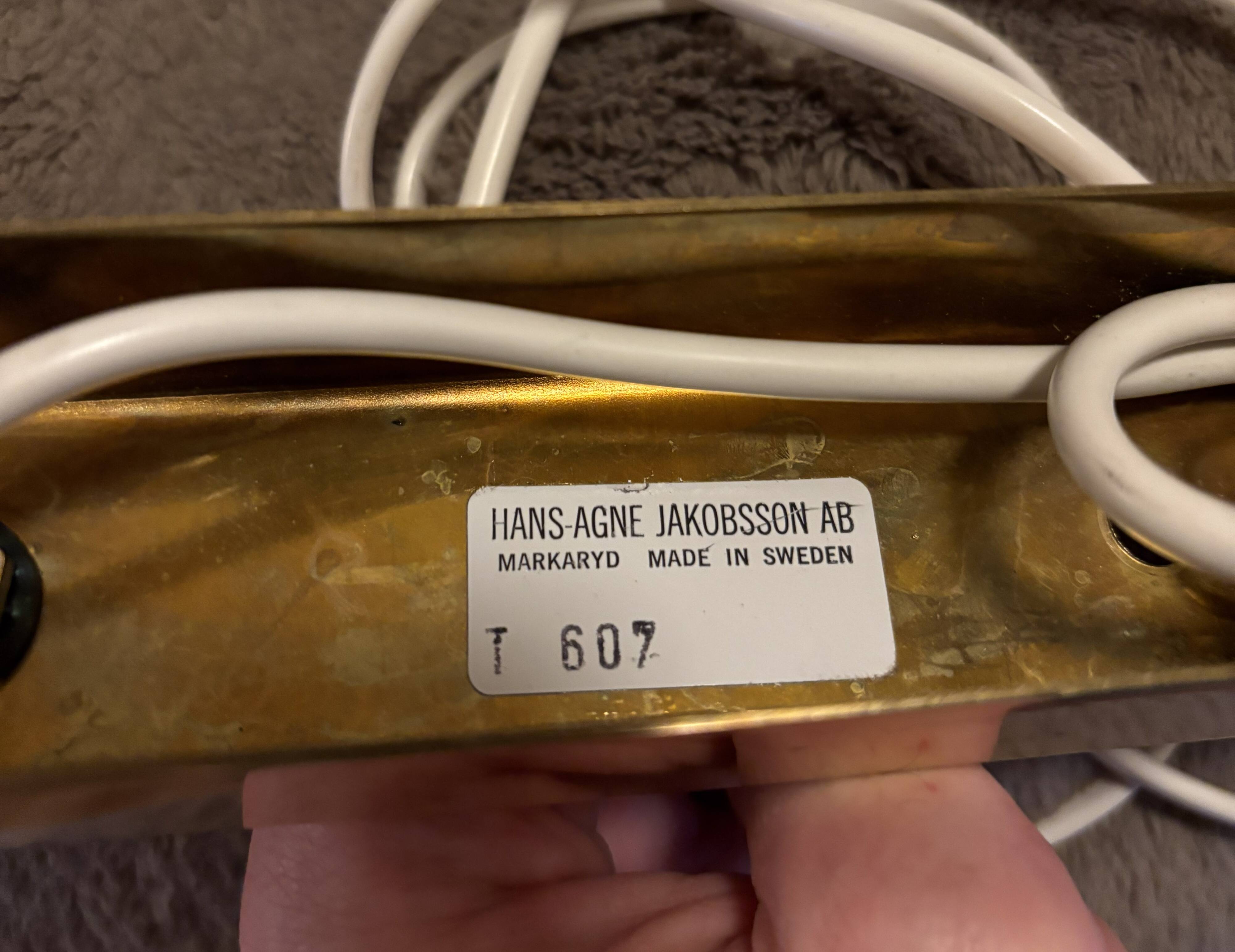 Hans Agne Jakobsson Silk fringe & brass pendant model T607, circa 1960.