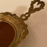 Hand-held rat tail in gilded brass and red marble